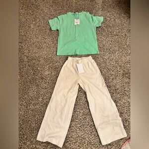 Zara girls outfit - Green and Cream